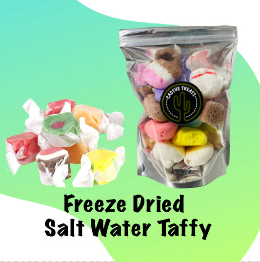 Freeze dried salt water taffy